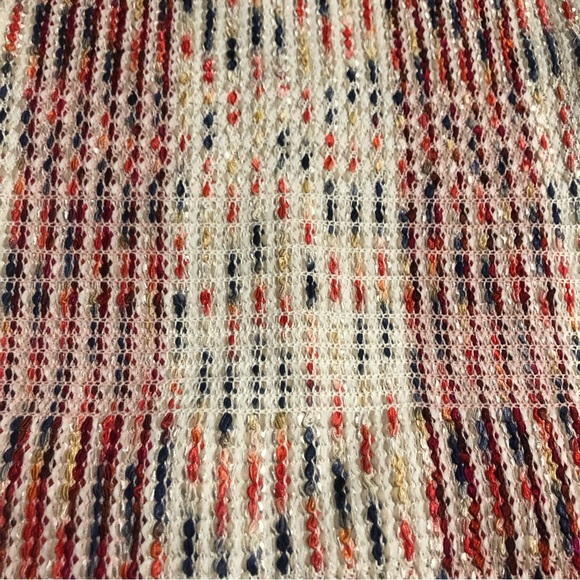 St John Ribbon Fringe Macro Plaid Cardigan Jacket in Blush Sz 6 - Picture 11 of 11